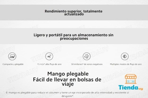 Xiaomi Ionic Hair Dryer H101 Secador Rápido. Tiendauy