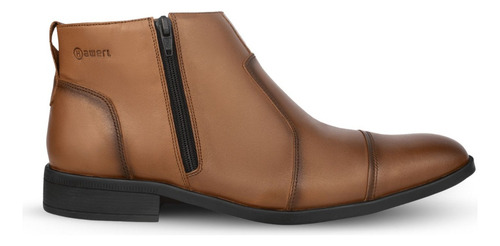Botín De Cuero Para Hombre Color Toffee Casual Formal H625