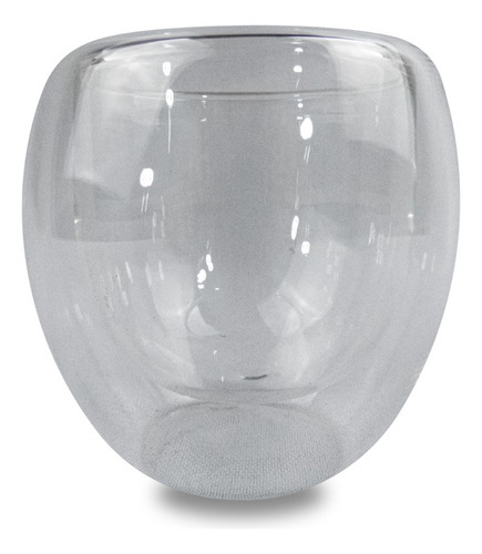 Vaso De Vidrio Doble Pared Fondo Curvo 80ml Color Agua