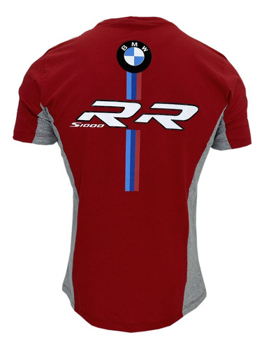 Camiseta Vermelha Masculina Bmw Rr S1000 100% Algodão