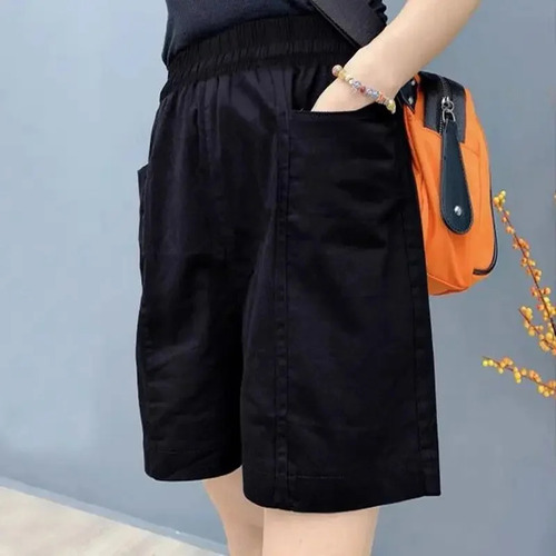 Pantalones Cortos Rectos Casuales De Algodón De Talla Grande