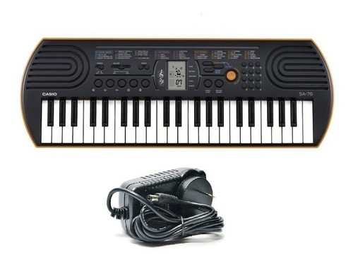 Imagen 5 de 10 de Teclado musical Casio Mini SA-76 44 teclas negro/naranja