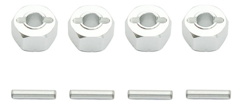 4 Piezas De Cubos De Rueda Hexagonales De Aleación De Plata