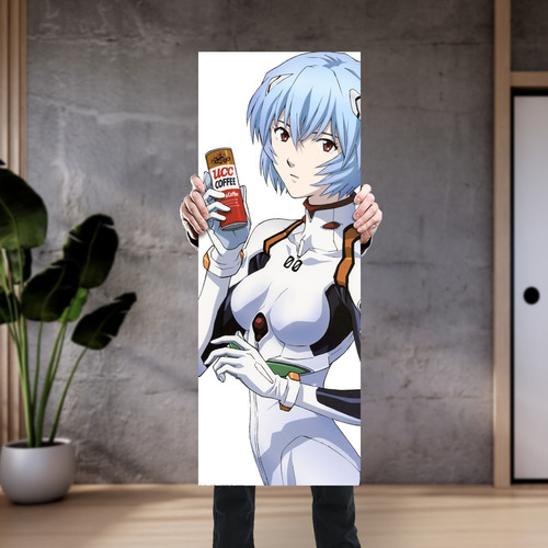 Cuadro Grande 30x80 Cm Evangelion Rei Ayanami Gaseosa