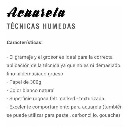 Imagen 2 de 4 de Block Para Acuarela Indart Con 30 Hojas 300g A4 29.7 X 21 Cm