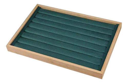 Caja De Exhibición De Anillos Con Ranura De Madera, Vitrina