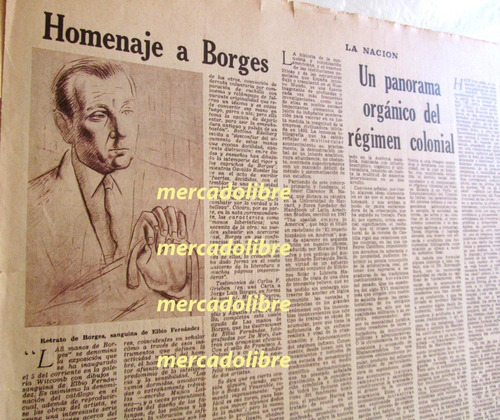 Jorge Luis Borges 1966 Las Manos La Nacion Maria Callas 