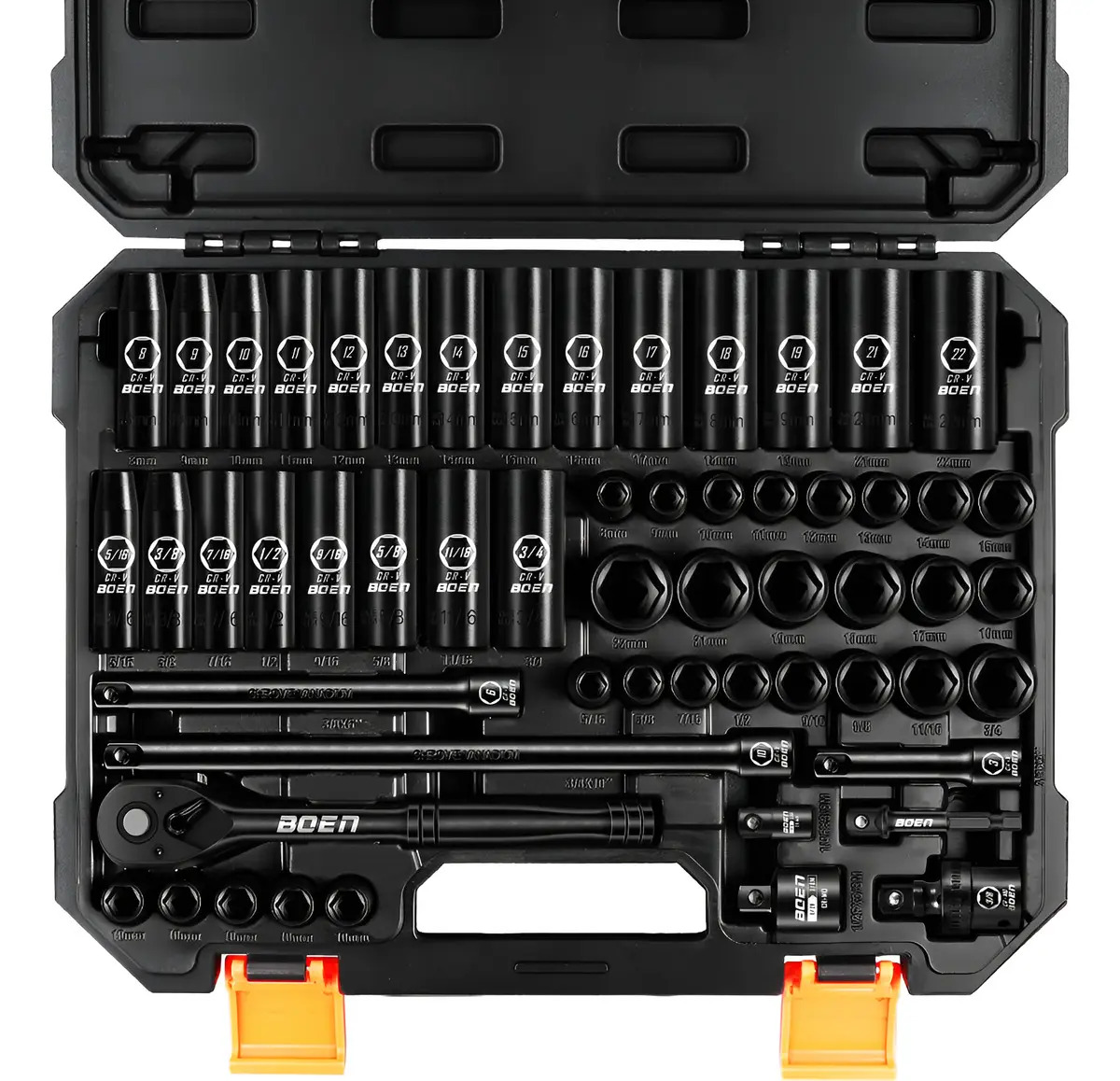 Juego De Dados De Impacto Con 3/8 Matraca 57 Pzs, 10mm X 6