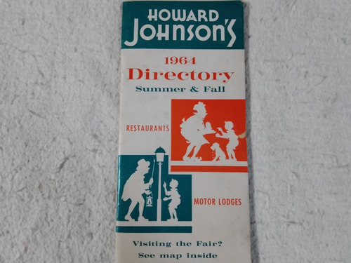 Año 1964 Guía Howard Johnson. En Inglés. Muy Buen Estado!