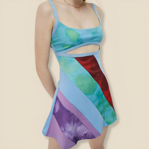 Vestido Con Patrón Arcoíris Importado Como Si Tuviera 30
