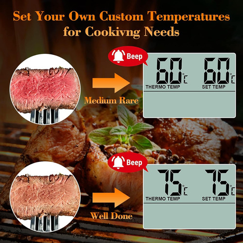 Termómetro Digital De Cocina Con Sonda Larga De Temperatura