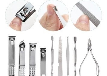 Imagen 3 de 5 de Set De Manicure Pedicure 26 Pcs Facial Con Su Estuche Acero