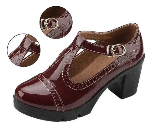 Mujeres Plataforma Oxford Tacón Grueso Sandalias Zapatos De