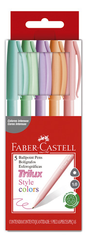 Bolígrafo Trilux 032 M Faber-castell X5 Colores Pastel
