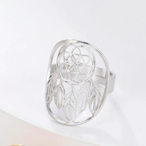 Anillo Atrapasueños Protección Para Hombres Ajustable Acero