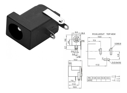 5 X Conector Jack P4 Fêmea Para Fontes C/plug P4 2.1mm