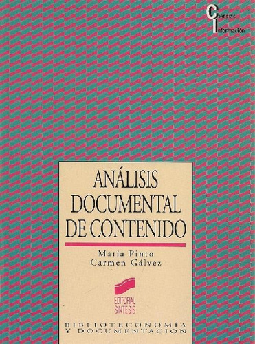 Libro Analisis Documental De Contenido De Maria Pinto Carmen