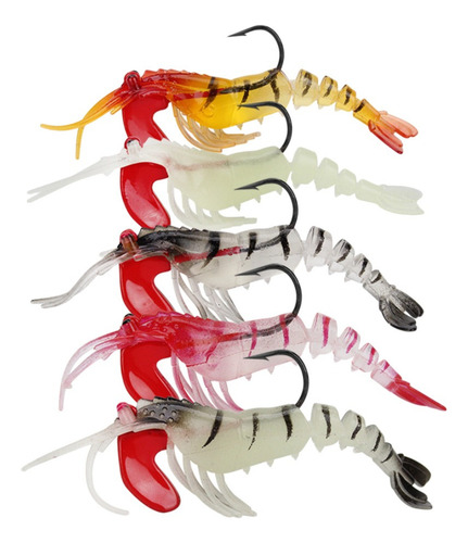 5 Señuelos De Pesca De Camarones Con Múltiples Articulacione