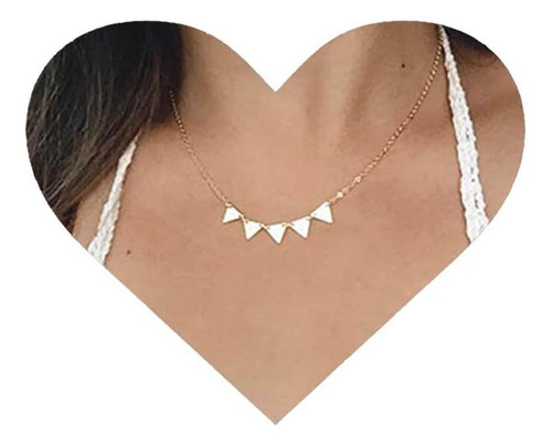 Allereyae Collar Con Colgante De Triángulo Vintage, Collar C