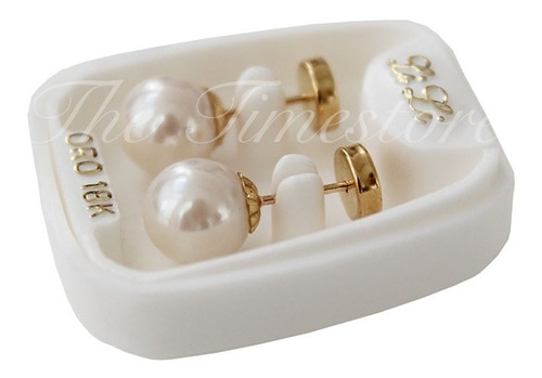 Aros Abridores Oro Lili 18k Perla 6mm Li-115 - Con Cuotas