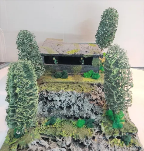 Diorama Bunker Alemán Más Cañon Pak 40 - Escala 1/72 (Usado)