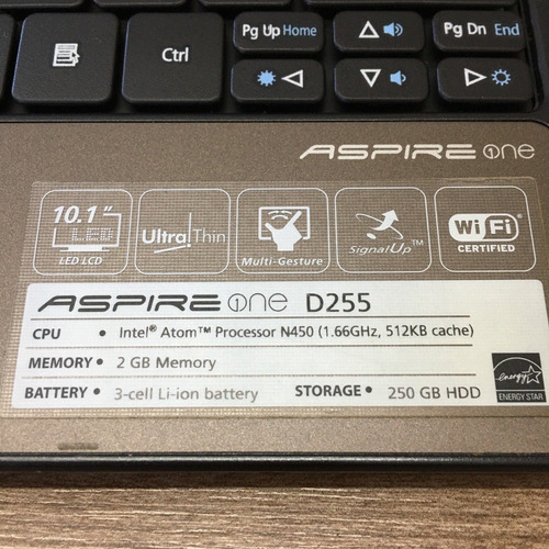 Notbook Acer Aspire One D255 Com Ssd 240gb Funcionando R.136