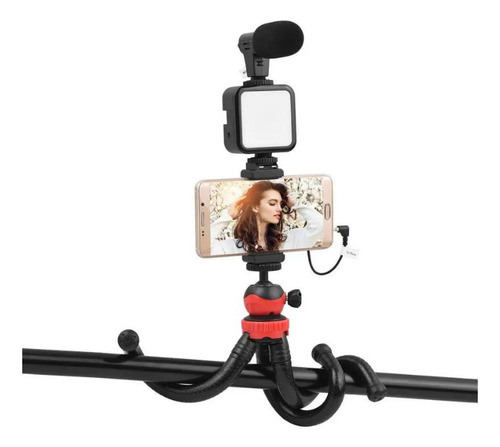 Kit De Video Vlogging Youtube Soporte + Trípode Microfono