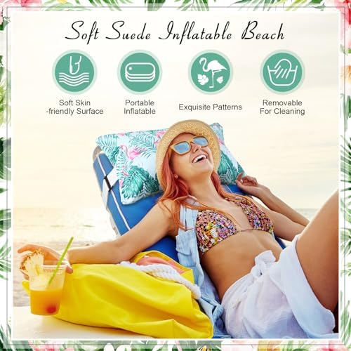 Almohada Inflable De Playa Con Funda Extraíble, Almohada De