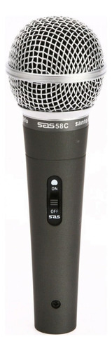 Microfone Santo Angelo SAS 58C Dinâmico Cardioide cor preto/prateado
