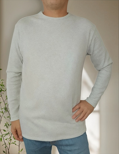Camiseta Hombre Talles Especiales Manga Larga De Interlock