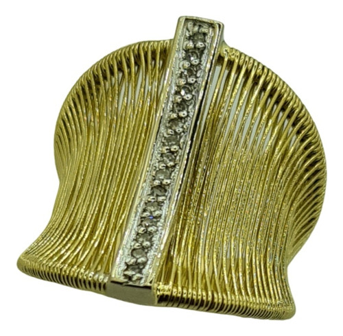 Anel Vazado Ouro 18k Com Brilhantes Cod 44081