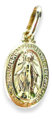 Medalla Oval Milagrosa Concebida Sn Pecado 1.25 Cm D Oro 10k