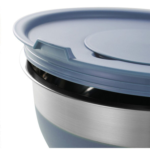 Juego De Bowls 10 Pzas Acero Inox Silicon Azul Tramontina