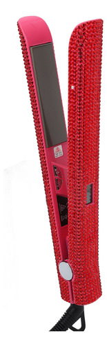 Alisador De Pelo Rojo Profesional Rhinestone Flat Iron