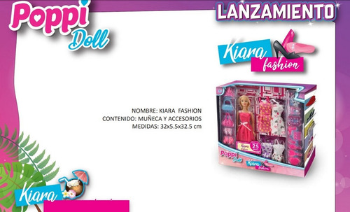 Muneca Kiara Fashion Set Vestidos Poppi Doll Ar1 B083 Ellobo