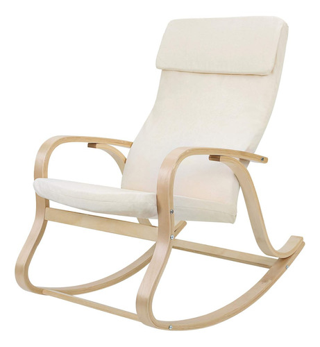 Songmics Lyy30m-sillón Mecedora, Color Beige, Algodón