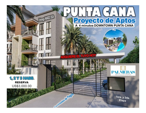 El Mas Exclusivo Proyecto De Aptos En Punta Cana, Palmeras Boulevard, A Solo 4 Minutos De Downtown, Us$139,999.00
