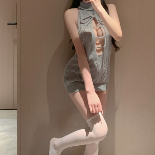 Suéter De Punto Uniforme Para Mujer, Lencería Hueca