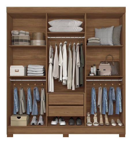 Guarda-roupa 06 Portas 2 Gavetas Com Espelho Mdp Dhwt