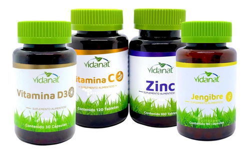 Vitamina D3, Vitamina C, Zinc Y Jengibre Vidanat