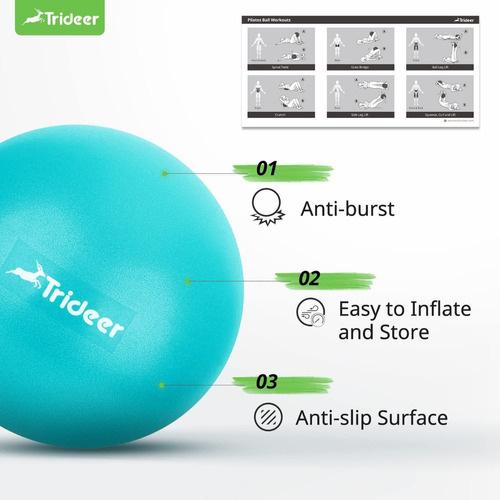 Trideer Pilates Ball 9 Inch Core Ball, Small Exercise Ball W