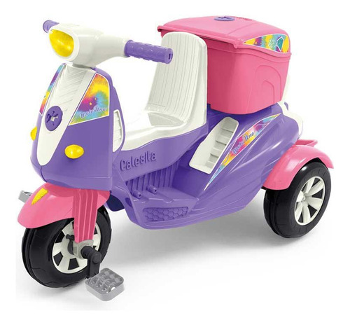 Carrinho Passeio E Pedal Calesita Moto Uno Ref.1036 - Rosa