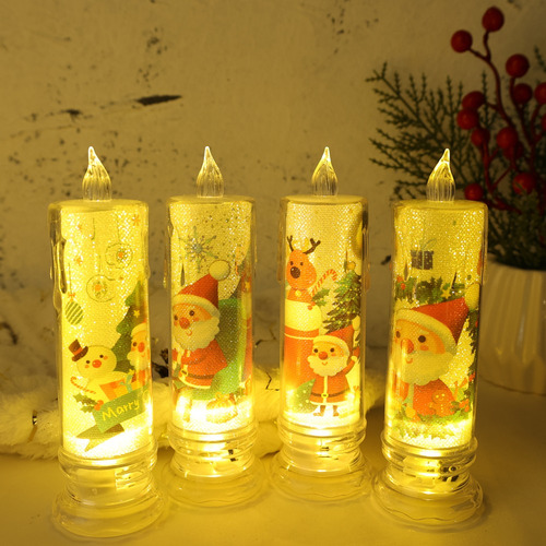 Lámpara De Noche Con Luz De Vela Led De Cristal, 10 Unidades