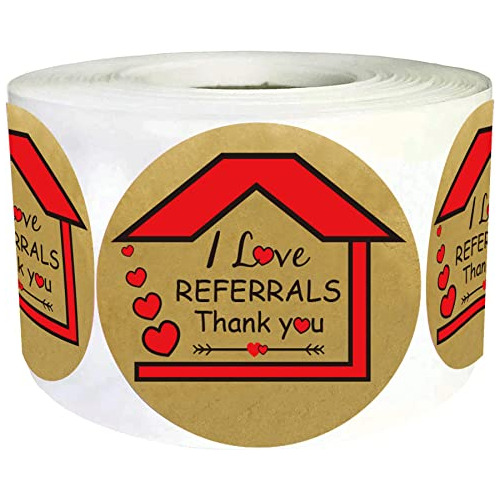 Pegatinas  I Love Referrals  Forma De Casa De 1.5 Pulga...