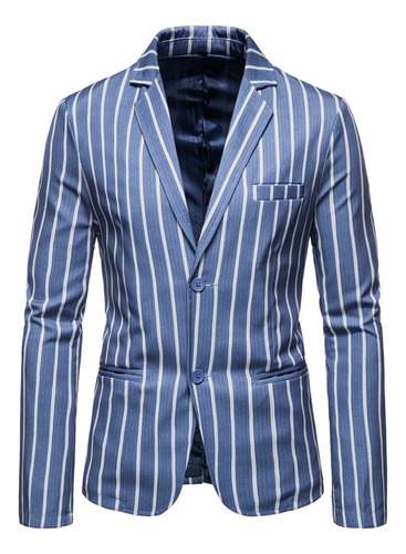 Chaqueta De Traje De Talla Grande Para Hombre, Azul Y Blanca