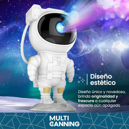 Lámpara Astronauta Proyector Luz Noche Estrellas Galaxia