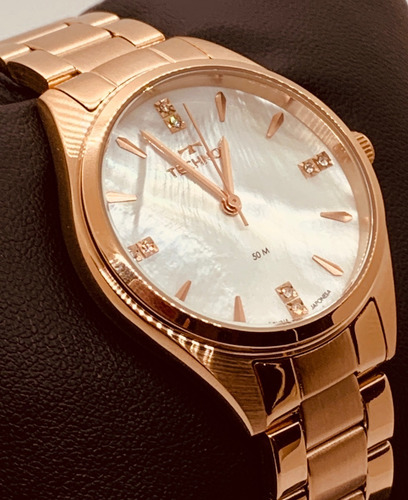 Relógio Technos Feminino Rose Gold Cristais