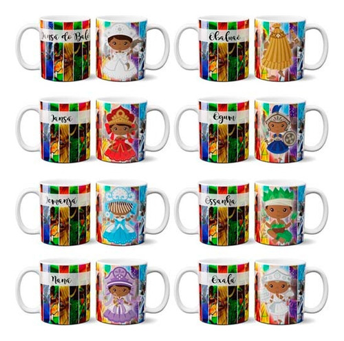 Estampas Canecas Sublimação Orixás Kit 2 Png Mockups