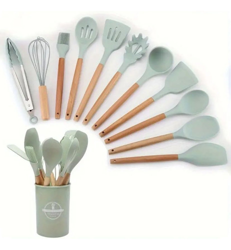 Set De Utensilios De Cocina 12 Pz, Silicona, Varios Colores
