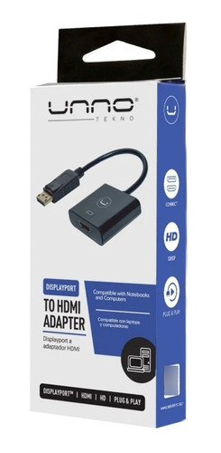 Ltc Adaptador Unnotekno Displayport A Hdmi Full Hd Y 4k